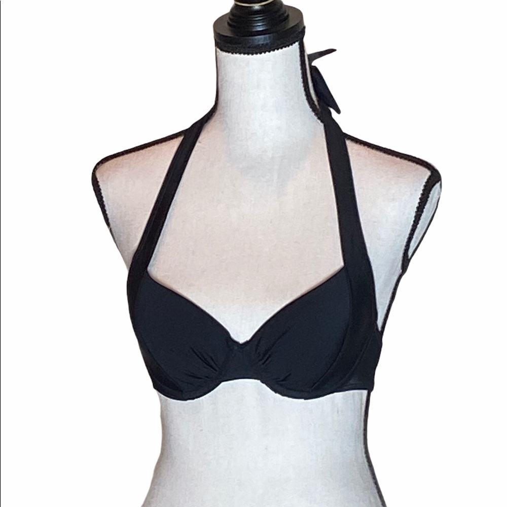 Adore Me Black Halter Bikini Top size 32B